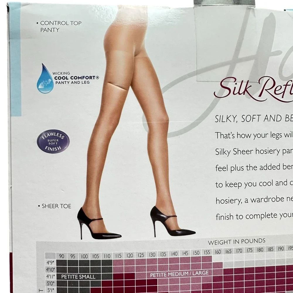 Hanes Silk Reflections Sheer Pantyhose with Control Top Sheer‎ Toe 1 Pk Size AB